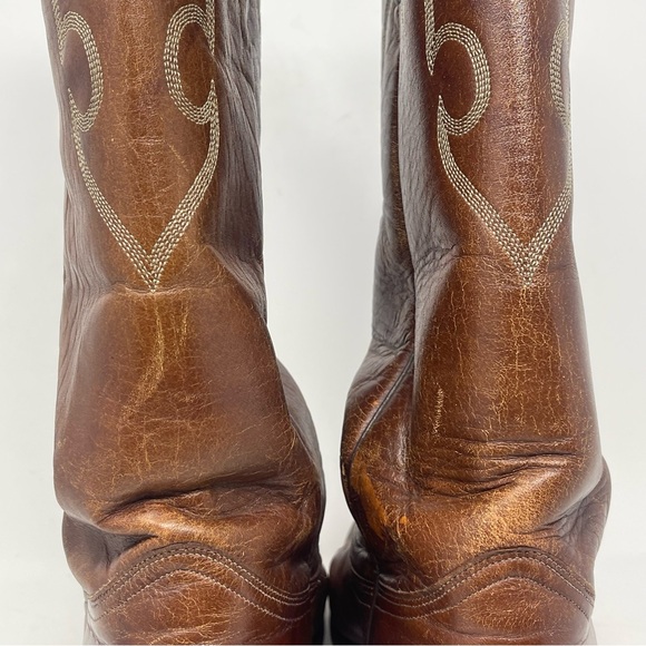 J Chisholm Cowboy Western Boots Mens 9 D Brown Leather Handcrafted Style 911 - Picture 11 of 16